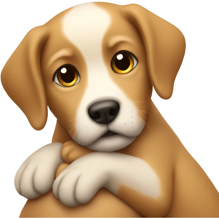 Cuddling dog emoji