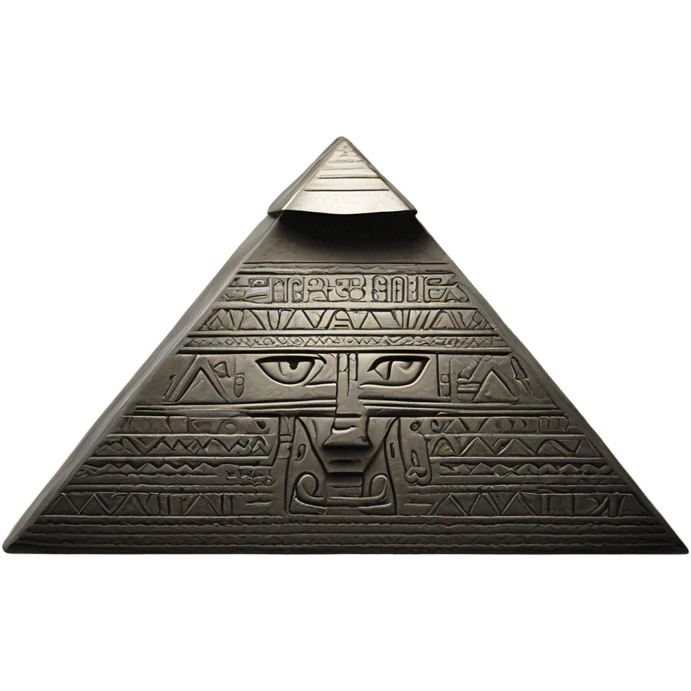 big disk of Vinyl record cutting Egypt pyramid emoji
