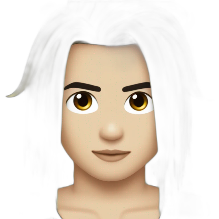Bill Kaulitz black hair down with blonde highlights emo emoji