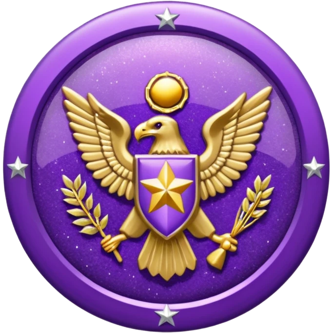 patente militar baixa roxa com glitter emoji