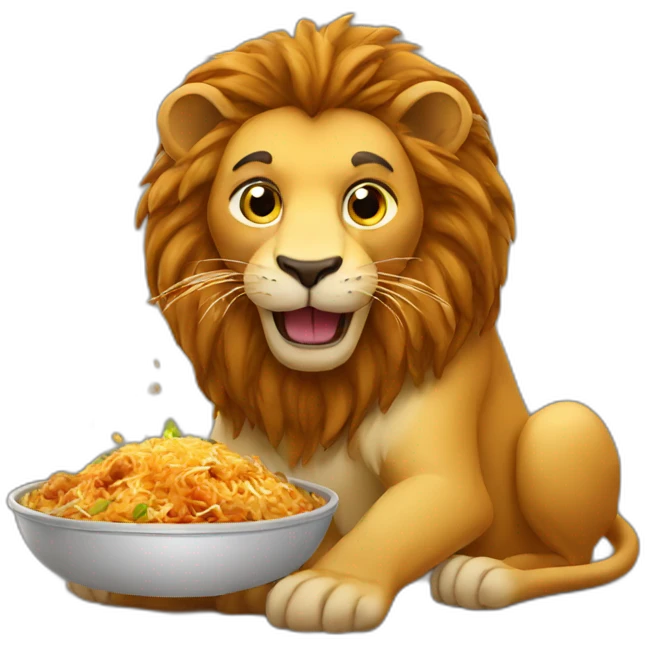 Lion eating biryani  emoji