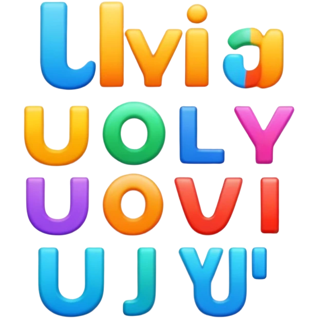 word UYI in bold colorful font as single unit emoji