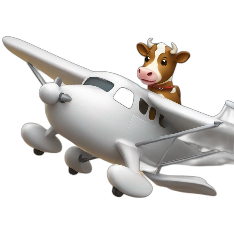 Cow Piloting an airplane emoji