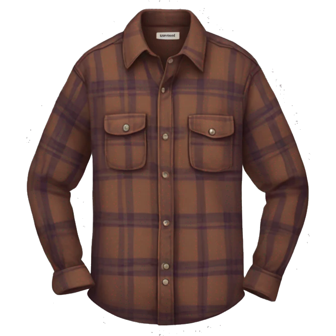 Deep-earth toned plaid flannel shirt emoji