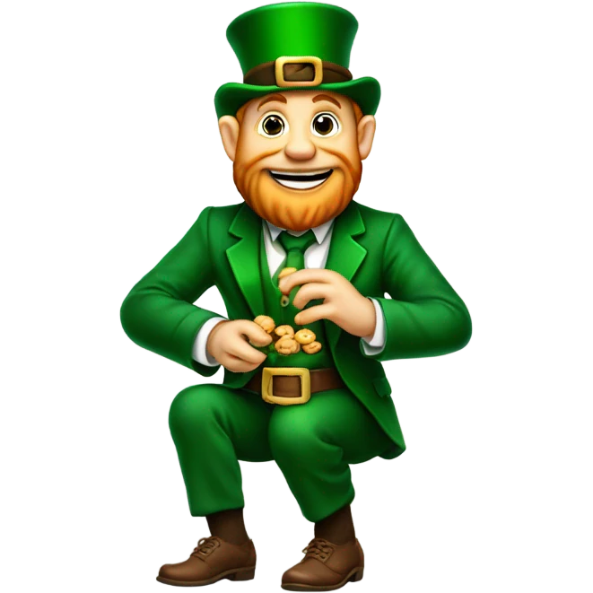 Leprechaun eating a nut emoji