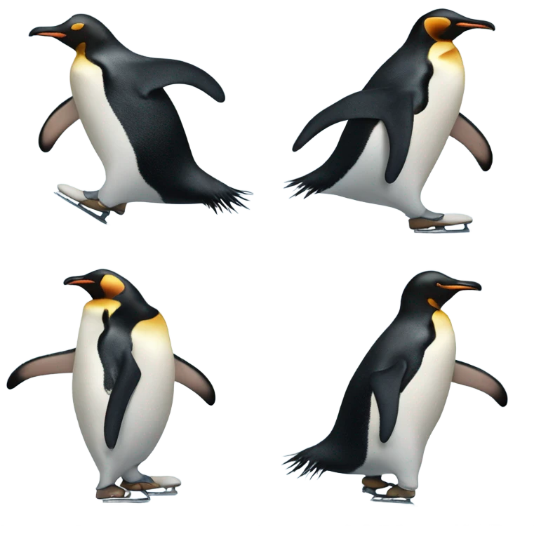 Ice skating penguins  emoji