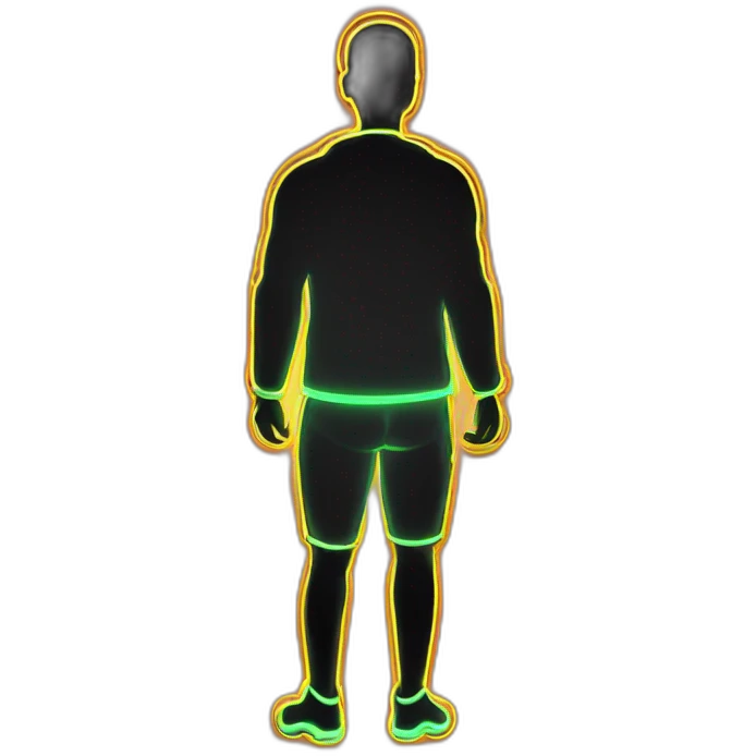 Juicy booty neon sign style man emoji