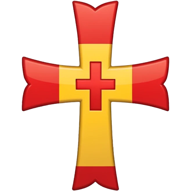 create a flag where the layout is like georgian one big cross for corner. the big cross i want is yellow  emoji