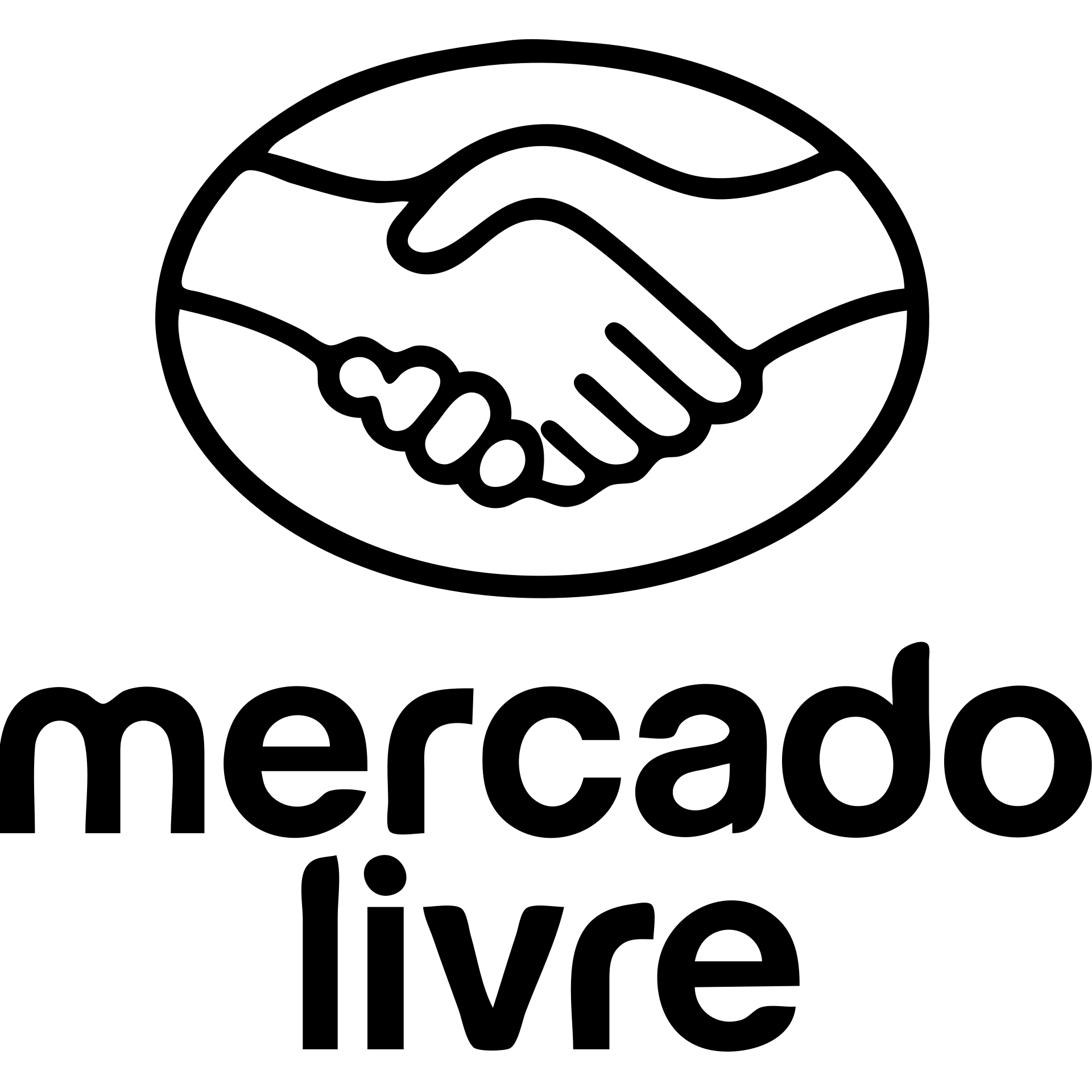icon of Mercado Livre, outlined style, minimal, black lines, no fill emoji