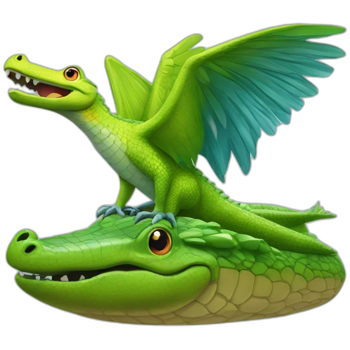 Perroquet sur crocodile emoji