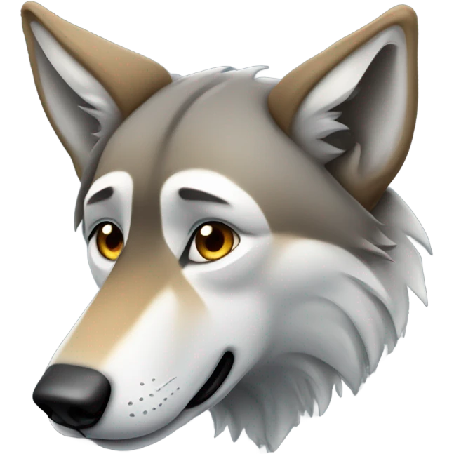 Sad wolf emoji