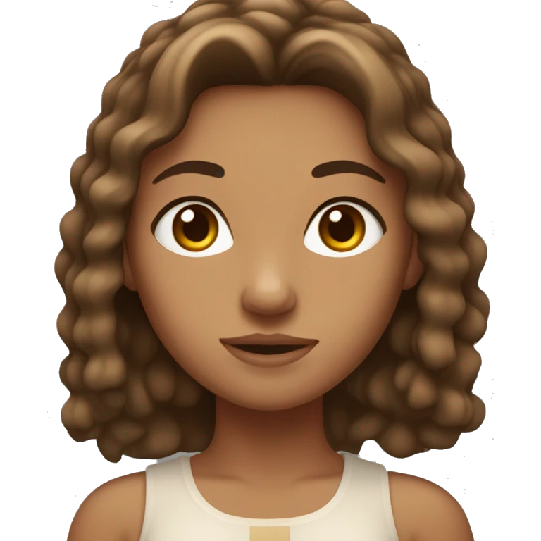 Greek girl, brown hair and tan skin  emoji