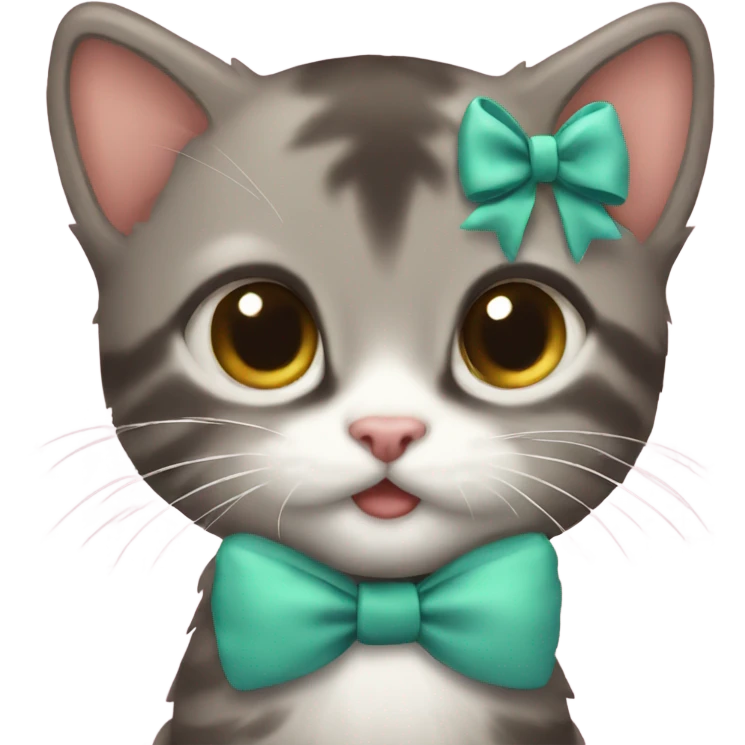 kitten with bow emoji