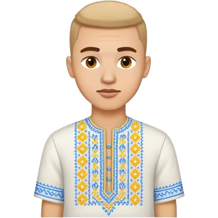 A musician in a white Ukrainian embroidered shirt emoji