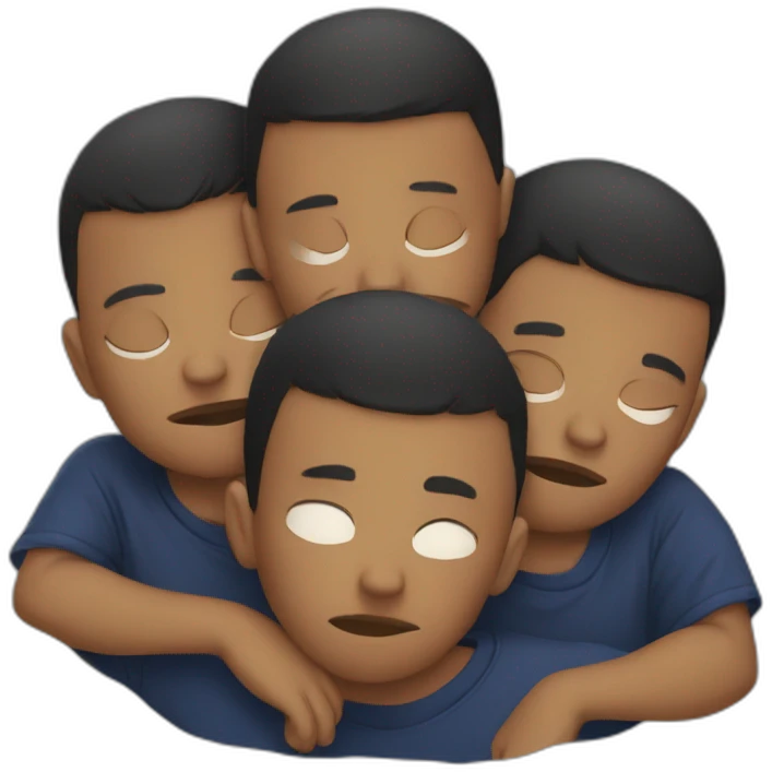 team of sad boys huging eachother emoji