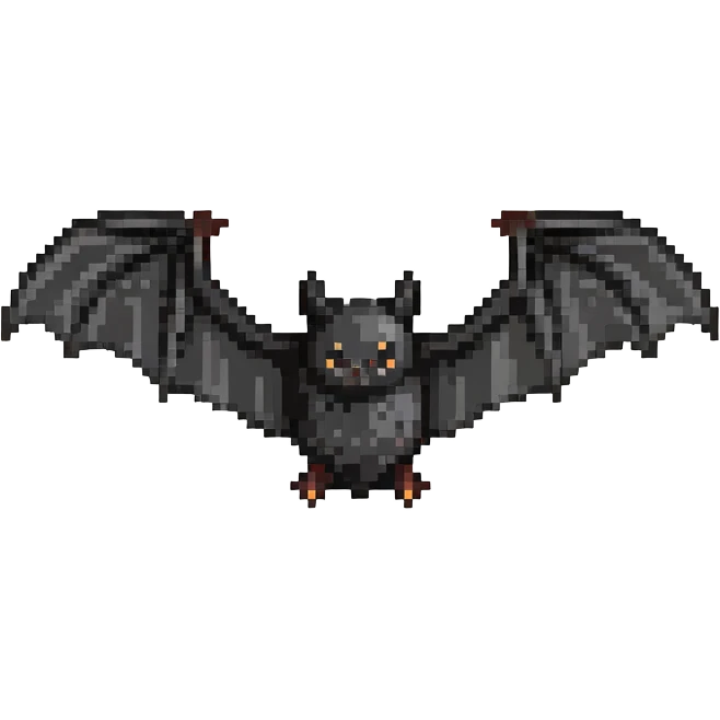solid black bat silhouette with wings spread, no face emoji