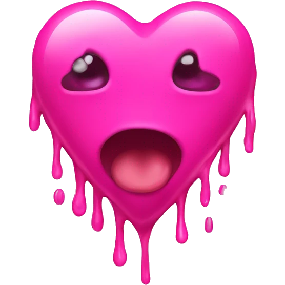 Hot pink melting heart emoji