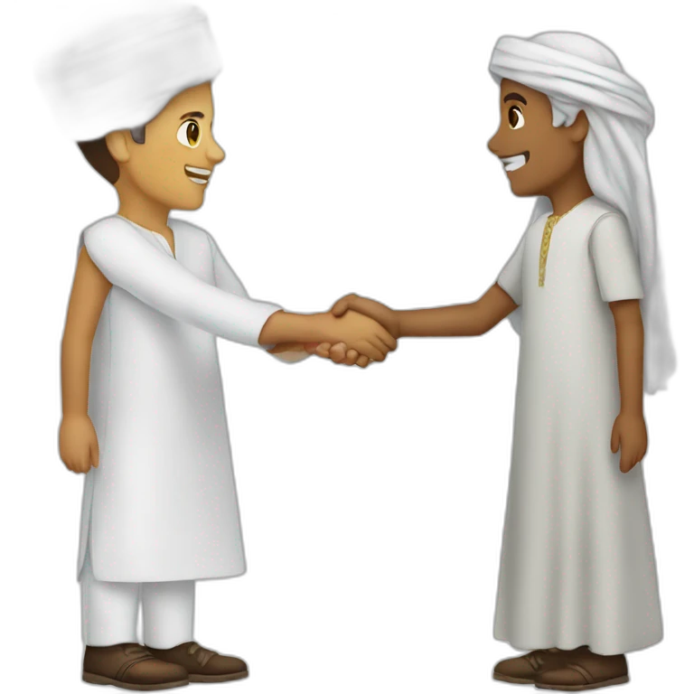 Morocco shaking palestine’s hand emoji