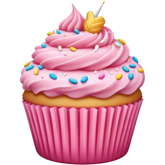 Cupcake with pink icing emoji