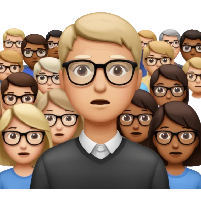 a person feeling nervous in a crowd emoji