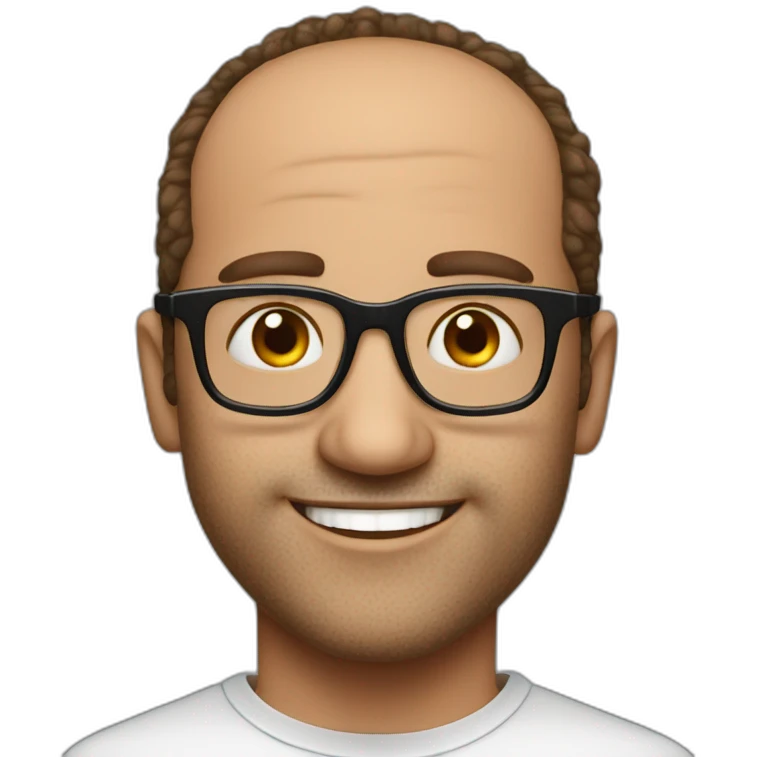 A man in glasses with receding hairline who loves theater With freckles emoji