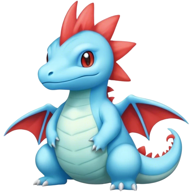 Fluffy celestial salamence-hybrid, full body emoji