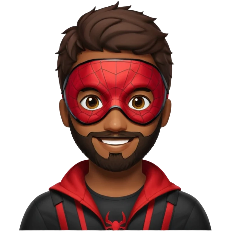 Miles Morales with beard, eye mask, low fade emoji
