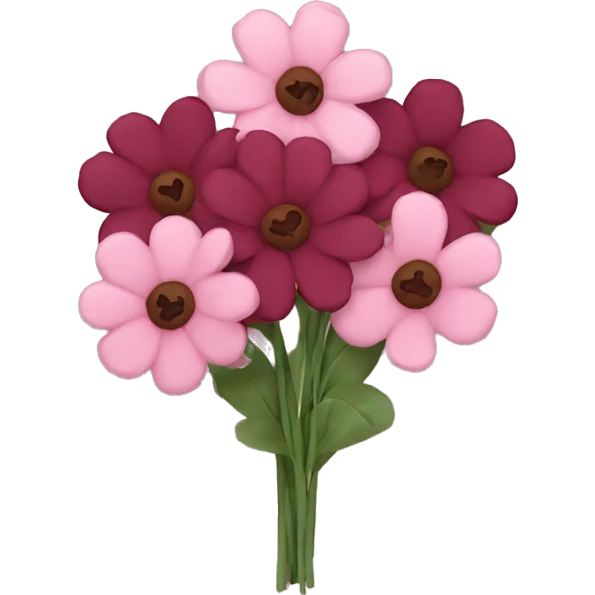 Pink and maroon flower bouquet emoji