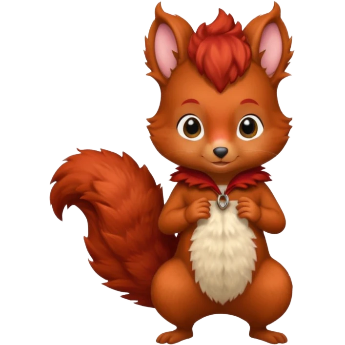 I would like a red feminine squirrel pack, bonus points if you can incorporate red curly hair emoji