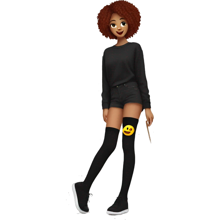 Black over knee socks emoji