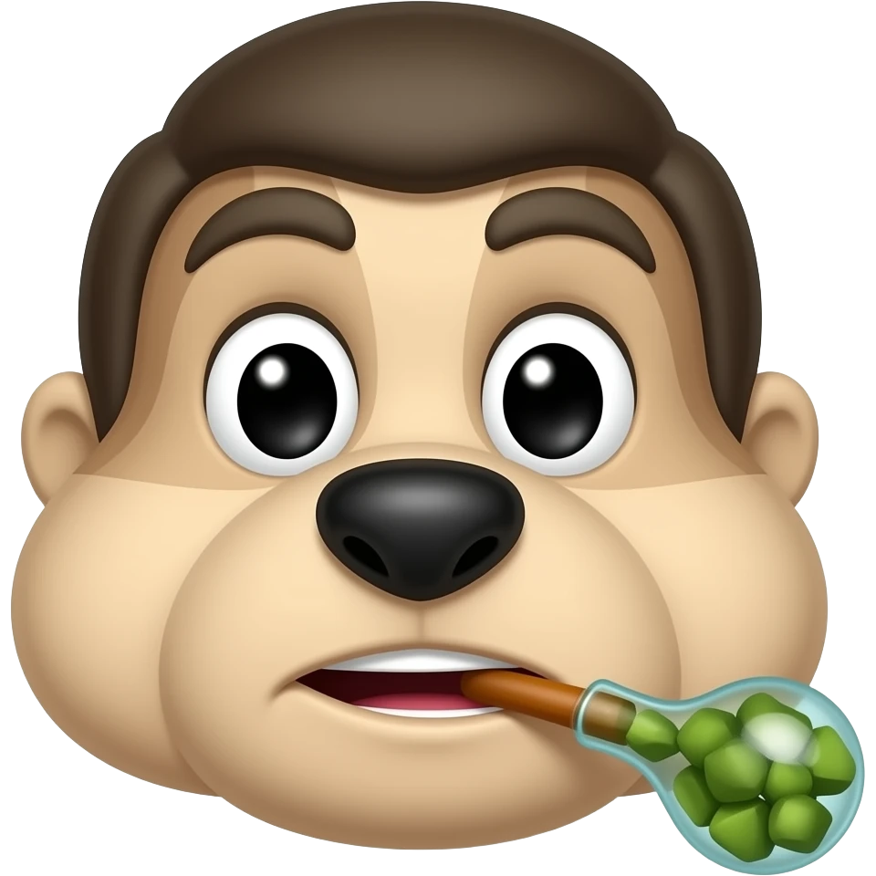 emoji of cartoon mr magoo with bong emoji