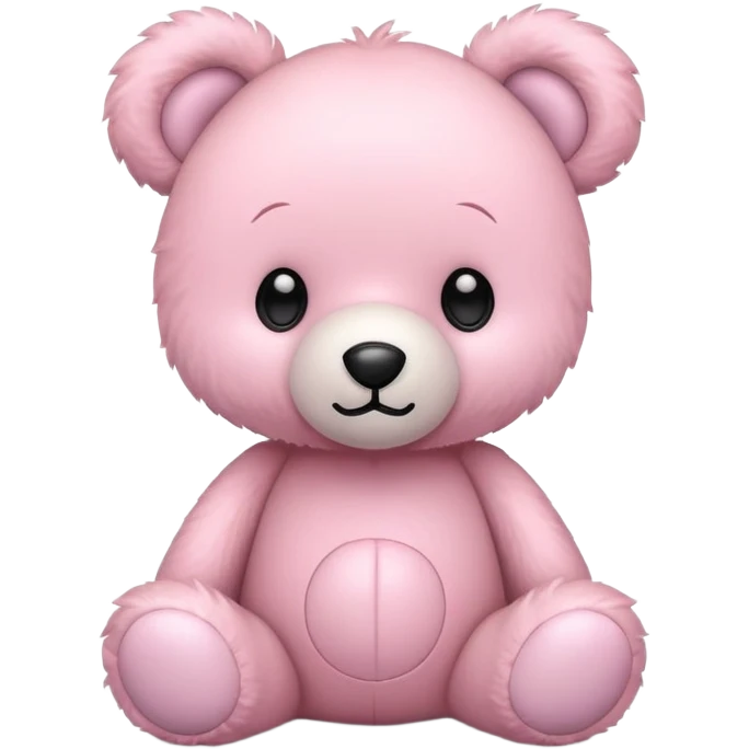 Pastel pink teddy bear toy emoji