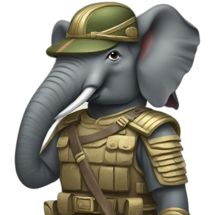 Elephant soldiers emoji