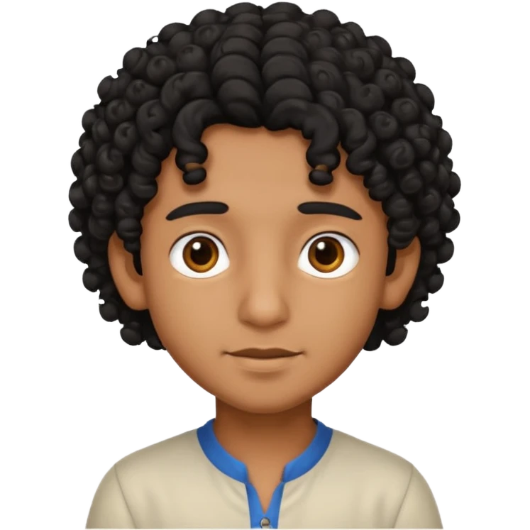 Indian boy with curly hair emoji