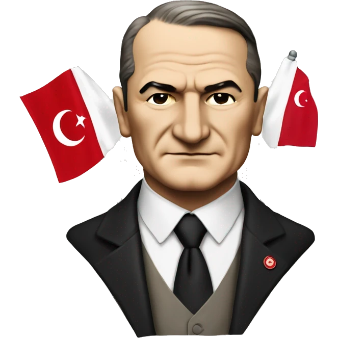 Ataturk and the Turkish flag emoji