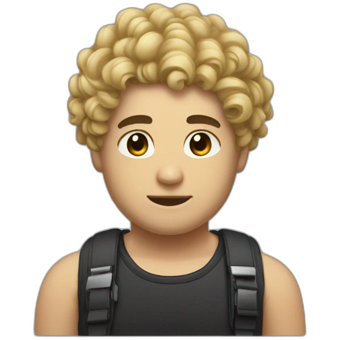 tech bro curly black hair chubby face emoji