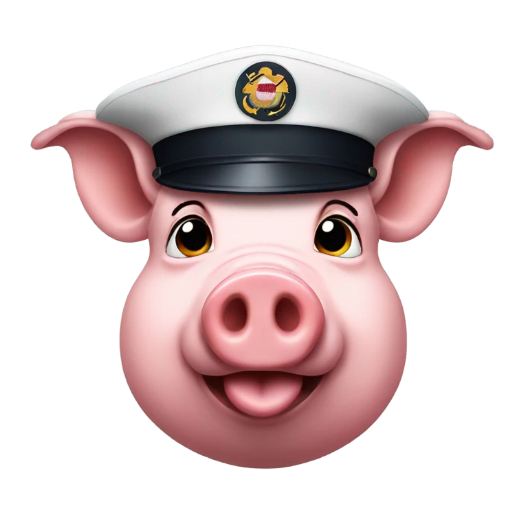 A pig with a marine Corp hat  emoji