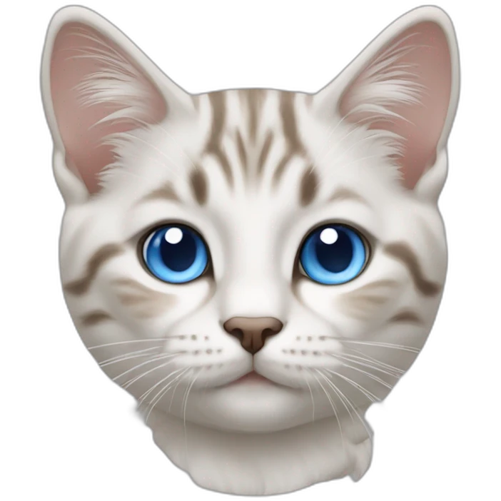 tabby point cat white blue eyes emoji