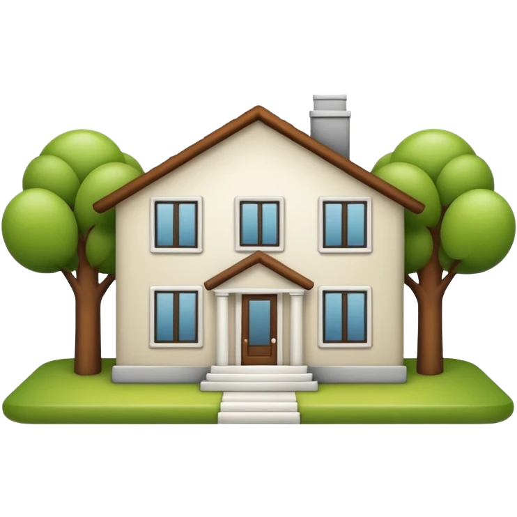 modern house, apple emoji style emoji