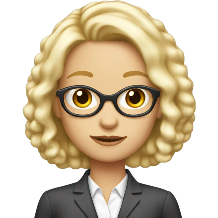 Zoomer young Banker Lady White skin emoji