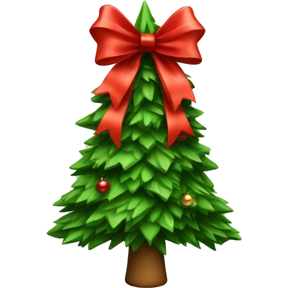 Christmas tree with red bow emoji