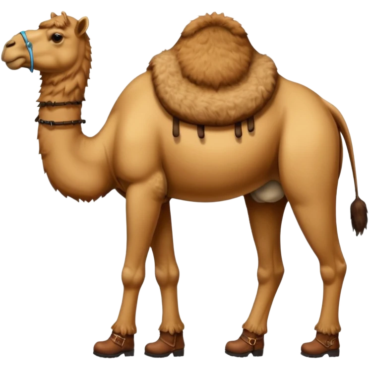 Camel Head Refrigerator Body Camel Legs Wear And Brown Boots emoji