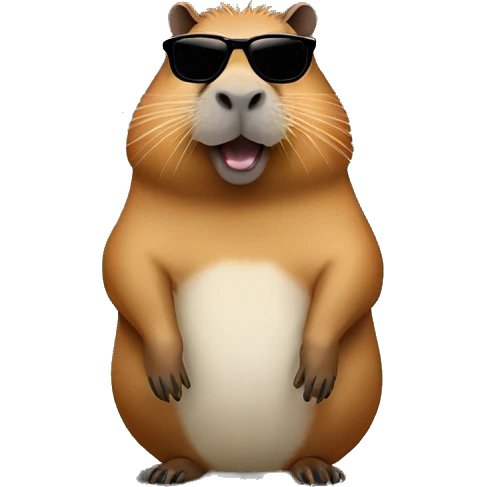 Capybara full body with sunglasses emoji
