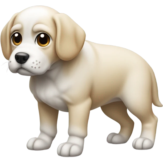 Dog taking a poop emoji