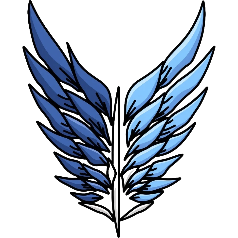 Survey Corps logo from Attack on Titan, Wings of Freedom emblem, overlapping blue and white wings emoji