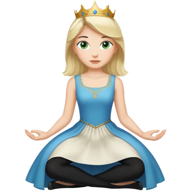 prince,  black Hair, blue eyes, garment,  woman, siiting on prince, white sleveless dress, blonde hair, green eyes, emoji
