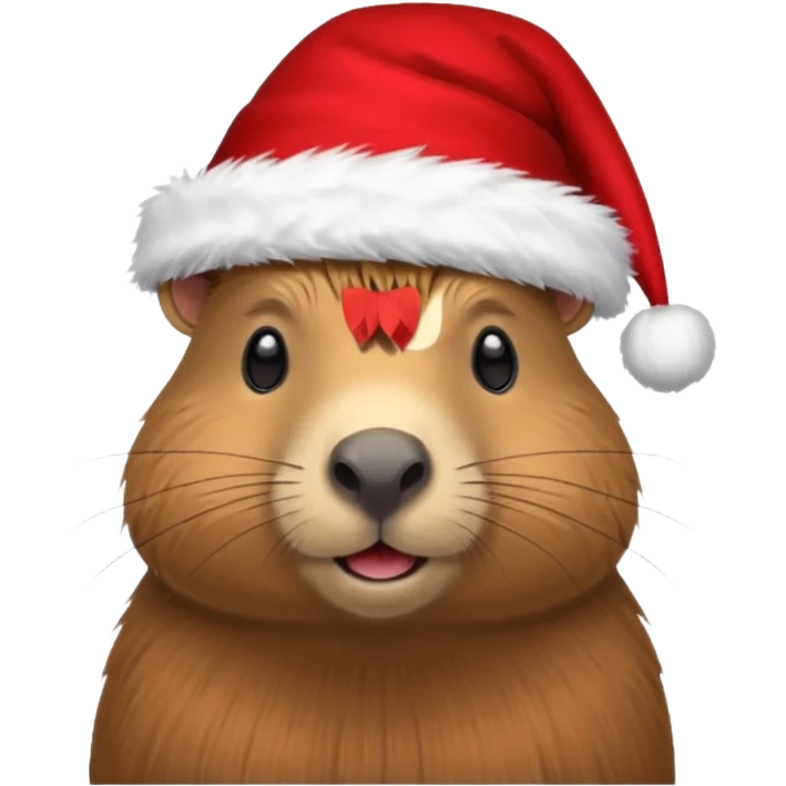 Capybara con gorrito de navidad emoji