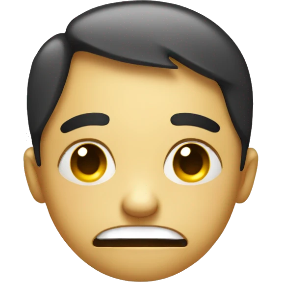 Face with fake smile, crying with dark circles emoji