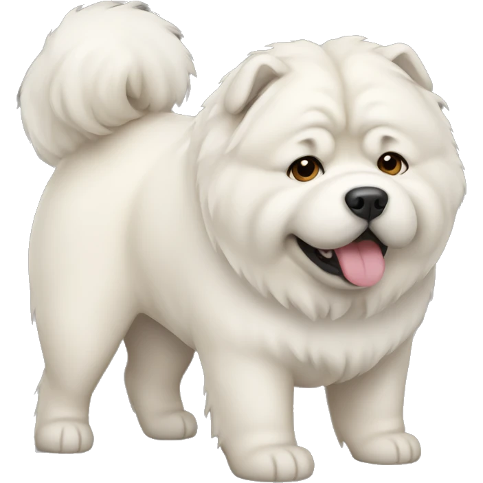 white chow chow dog cute emoji