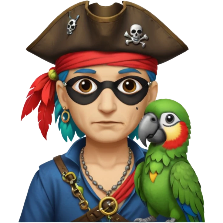 pirate and parrot emoji